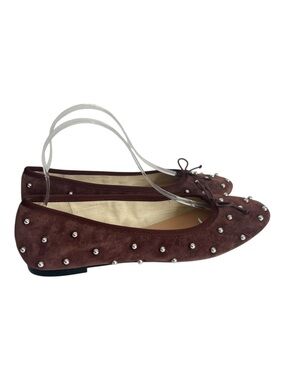 J Crew Andi Beaded Suede Ballet Flat Size 10
